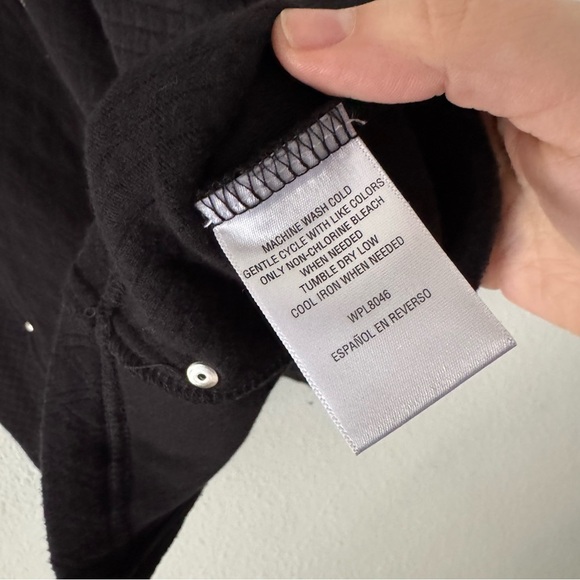 Karen Scott Quilted Vest Sport Womens Fleece Black Jacket Medium Full Zip - Picture 9 of 12